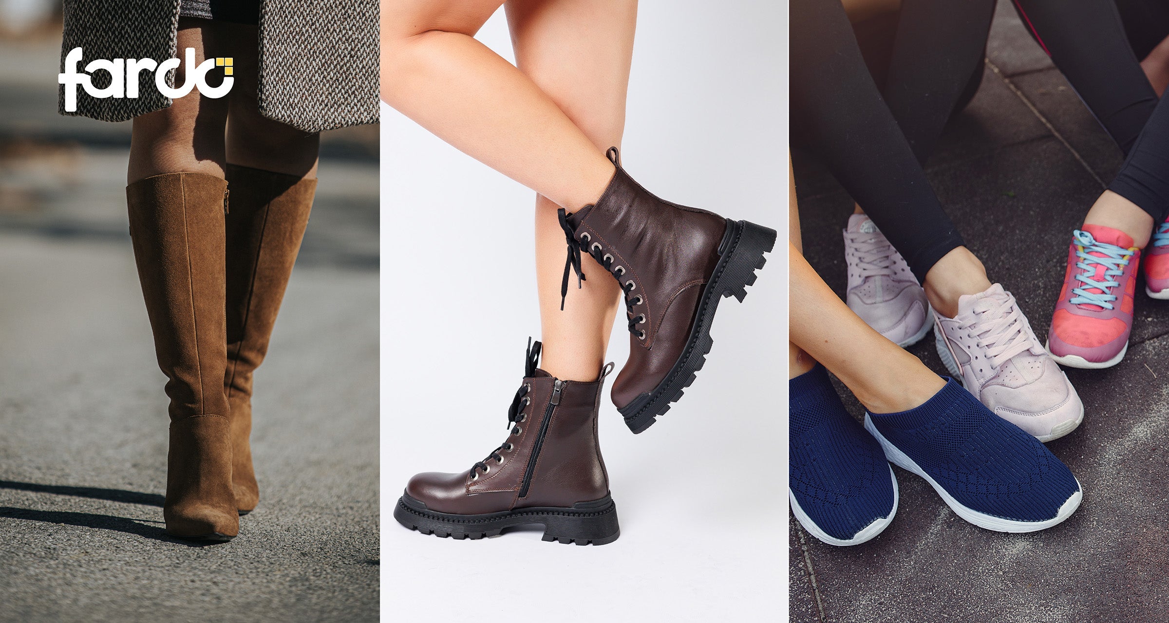 Tipo de calzado en fardo: bota, botín y zapatillas