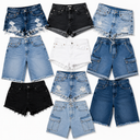 flat lay saco shorts mezclilla mujer premium fardo verano