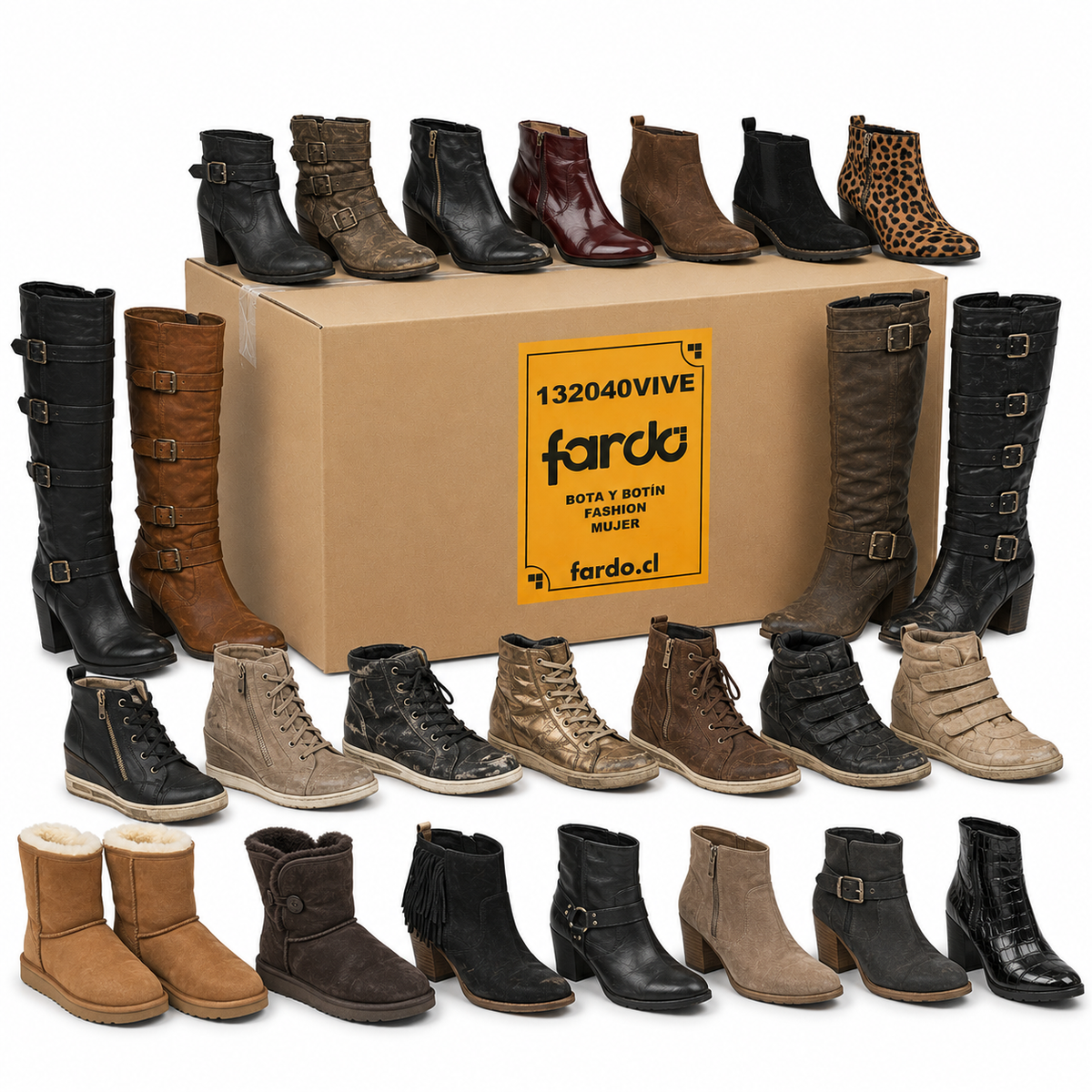Caja Botas y Botines Mujer Fashion 14 Kilos - Disponible