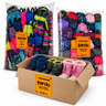 Pack de ropa ski niño 220402VIVE, parkas niño 310042VIVE y botas de nieve 725340GM: dos sacos y una caja con etiquetas Fardo sobre fondo blanco. Foto referencial.