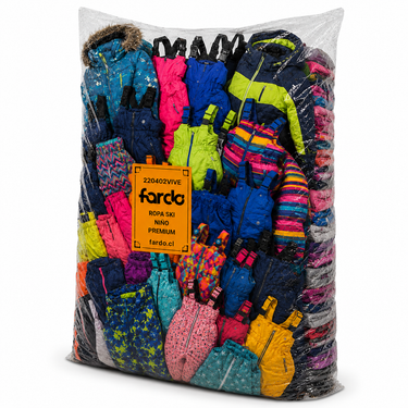 Pack X3 - Ski + Parka + Bota Nieve Niño 50 Kg – incluye Ropa Ski Niño Premium 20 kg (foto referencial)