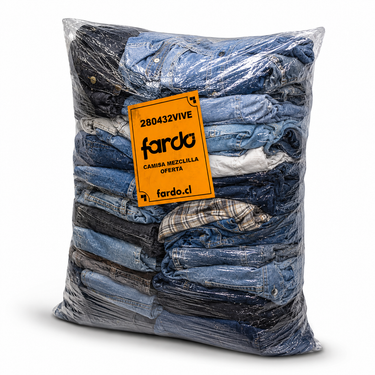 Pack X2 - Camisas Mezclilla + Camisas Marca Hombre Verano Oferta 45 Kg – incluye Camisas Mezclilla Hombre Mujer 20 kg (foto referencial)