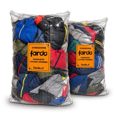 Pack x2 saco chaquetas livianas hombre 40kg Fardo.cl (FOTO REFERENCIAL)