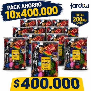 Pack ahorro de 10 fardos de disfraces y accesorios, 200 kg en total – Fardo.cl