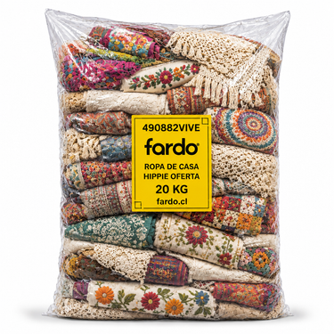 Ropa de Casa Hippie Oferta 20 kg SKU 490882VIVE – Fardo.cl (FOTO REFERENCIAL)
