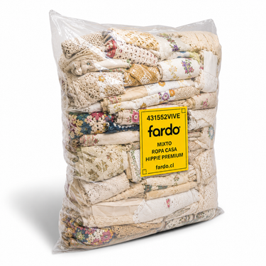 Saco de ropa de casa hippie premium 20 kg con manteles, carpetas y bordados vintage por mayor