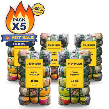 Pack X5 Bikini Mujer Oferta 225 kg: 5 fardos de 45 kg SKU 710111USM – Fardo.cl (FOTO REFERENCIAL)