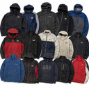 Fardo chaquetas marcas deportivas y urbanas surtido flatlay 25kg - mayorista Fardo.cl