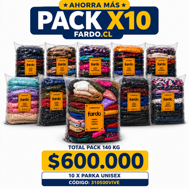 saco parka unisex pack x10 mayorista bodega (FOTO REFERENCIAL)