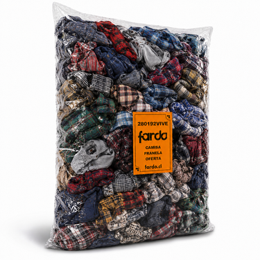 Fardo mayorista camisas y blusas franela hombre y mujer - saco 20 kg ropa usada Vive