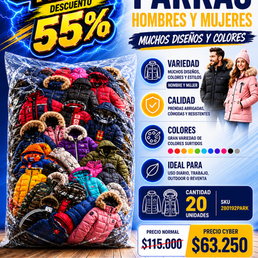 Parkas Hombre Mujer Invierno Premium 20 kg